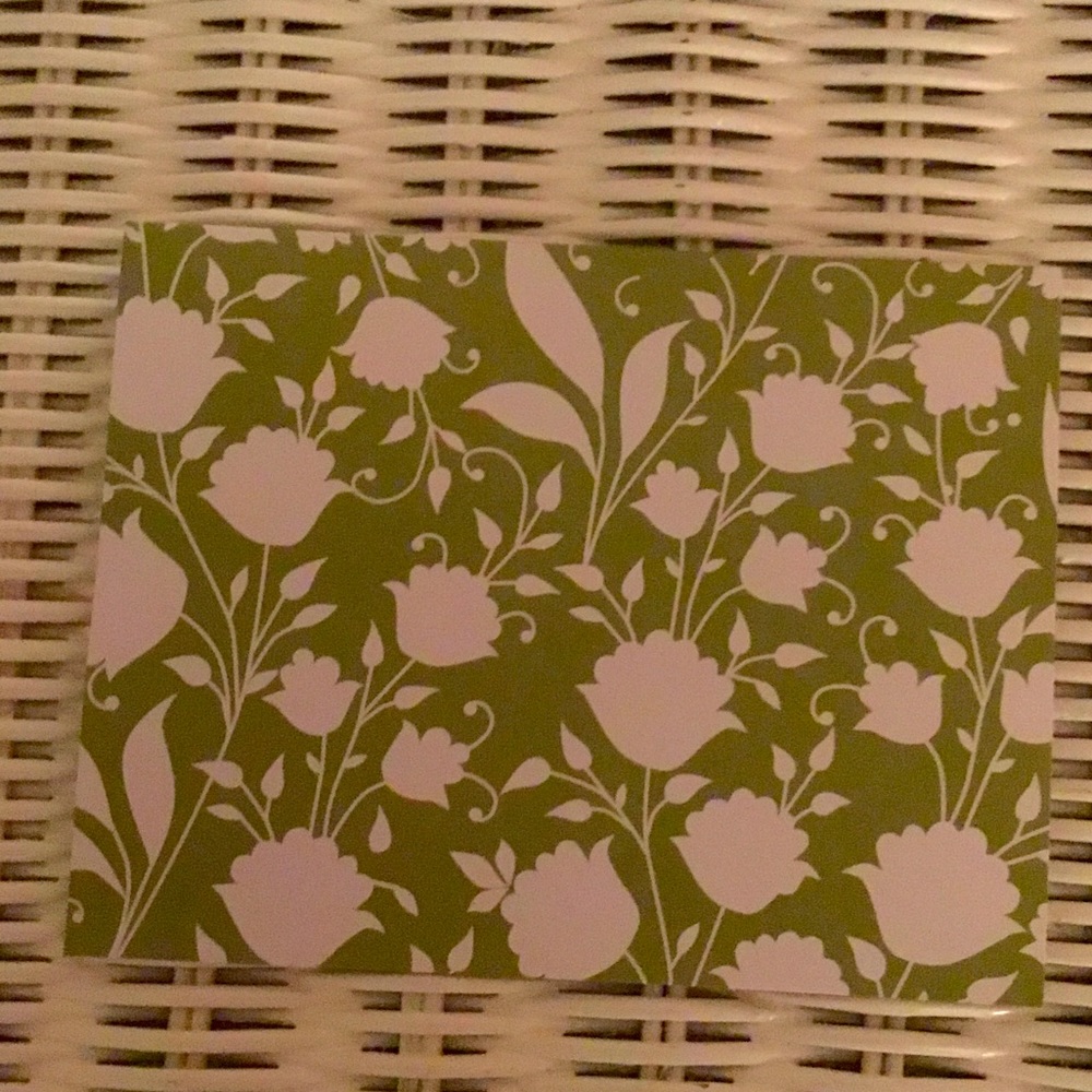 White and green with flowers greeting card